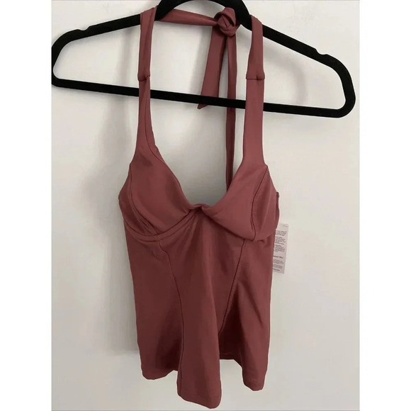 ATHLETA Sculpted Halter Tankini Swimsuit Top Sienna Rust Women’s Size 32B - Picture 2 of 5